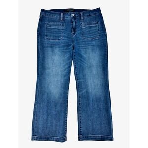 Liverpool Hannah Crop Flare Jeans Womens 14/32 Blue High Rise Stretch Denim